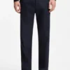 Straight-fit pants in mercerized stretch cotton