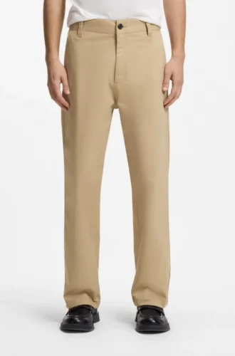 Straight-fit pants in mercerized stretch cotton