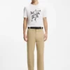 Straight-fit pants in mercerized stretch cotton