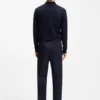 Straight-fit pants in mercerized stretch cotton