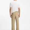 Straight-fit pants in mercerized stretch cotton