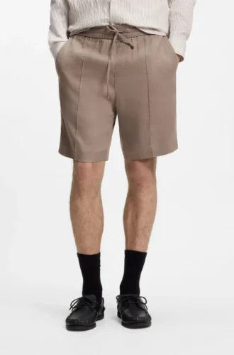 Straight-fit shorts in a linen blend