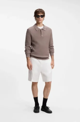 Straight-fit shorts in a linen blend