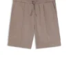 Straight-fit shorts in a linen blend