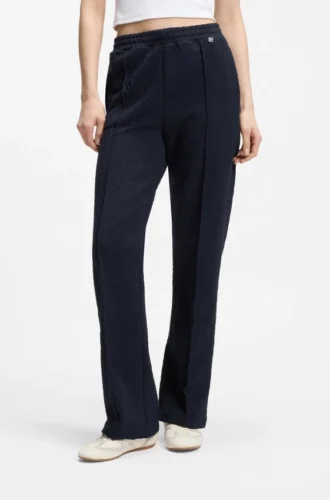 Straight-fit track pants in diamond jacquard
