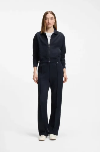 Straight-fit track pants in diamond jacquard