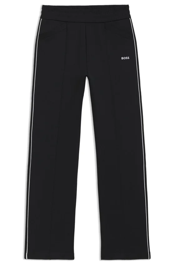 Straight-fit tracksuit bottoms with contrast piping and logo Straight-fit tracksuit bottoms with contrast piping and logo