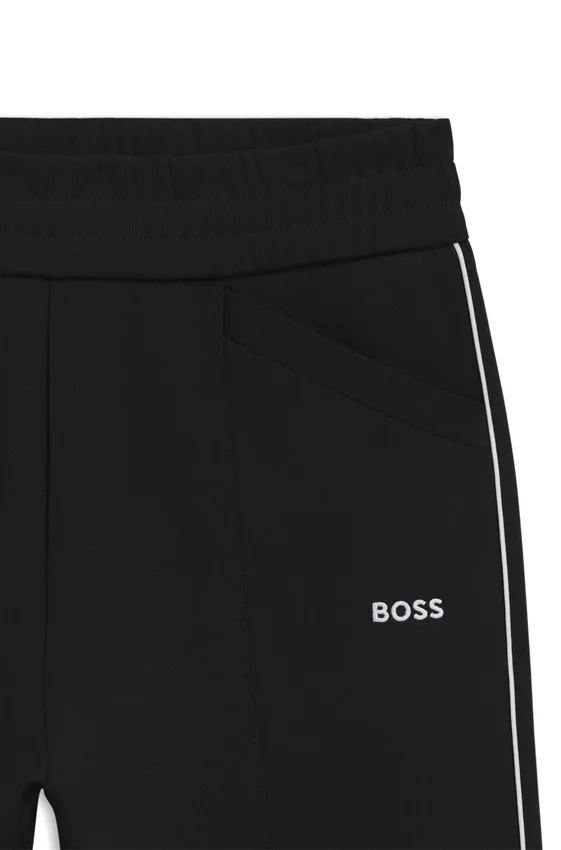 Straight-fit tracksuit bottoms with contrast piping and logo Straight-fit tracksuit bottoms with contrast piping and logo