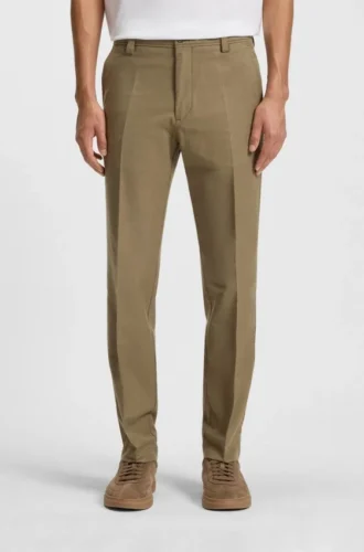 Straight-fit trousers in cotton-blend twill