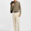 Straight-fit trousers in cotton-blend twill