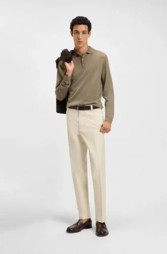 Straight-fit trousers in cotton-blend twill