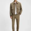 Straight-fit trousers in cotton-blend twill
