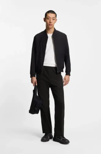Straight-fit trousers in water-repellent ripstop