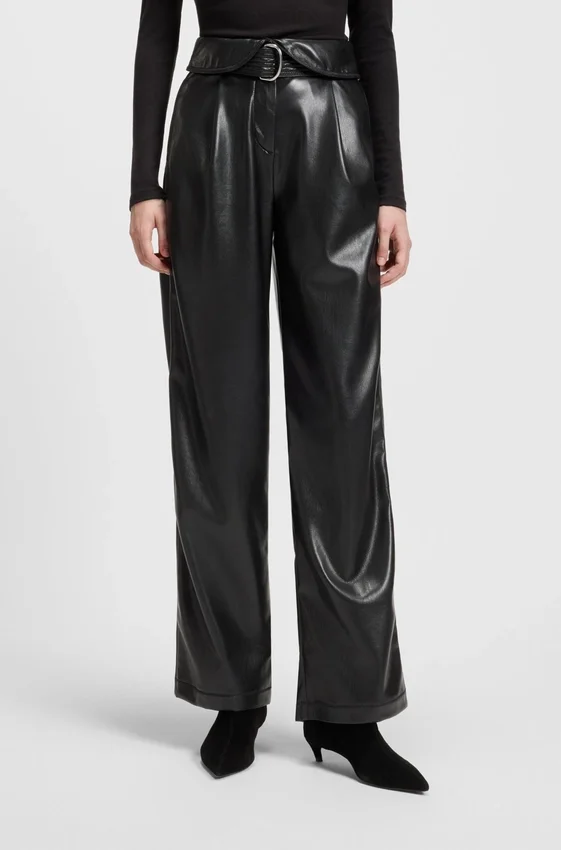 Straight-leg trousers in faux leather Straight-leg trousers in faux leather