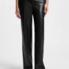 Straight-leg trousers in faux leather Straight-leg trousers in faux leather