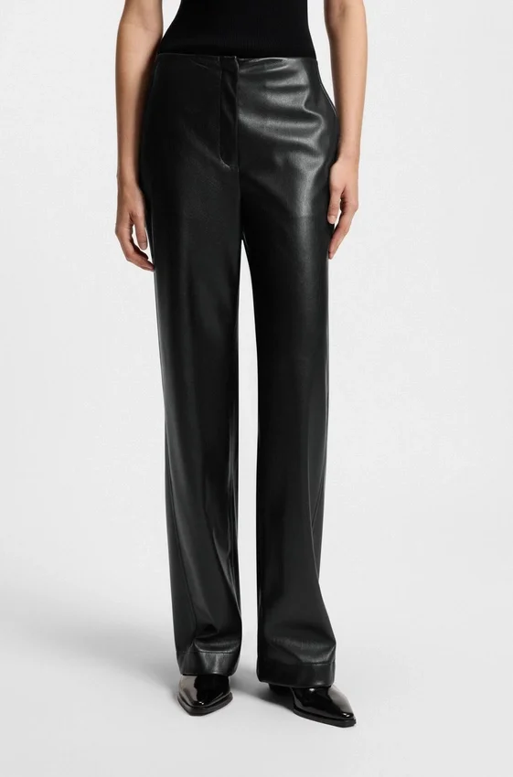 Straight-leg trousers in faux leather Straight-leg trousers in faux leather