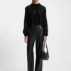 Straight-leg trousers in faux leather Straight-leg trousers in faux leather