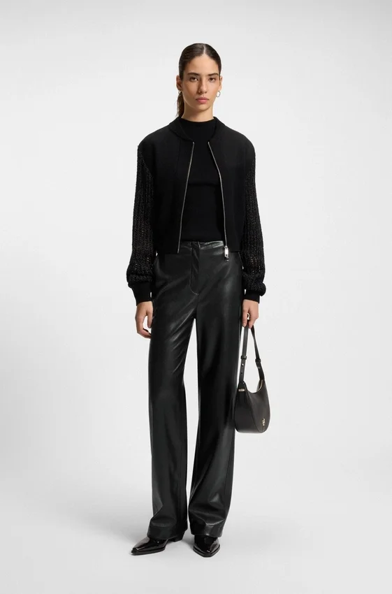 Straight-leg trousers in faux leather Straight-leg trousers in faux leather
