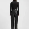 Straight-leg trousers in faux leather Straight-leg trousers in faux leather