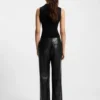 Straight-leg trousers in faux leather Straight-leg trousers in faux leather