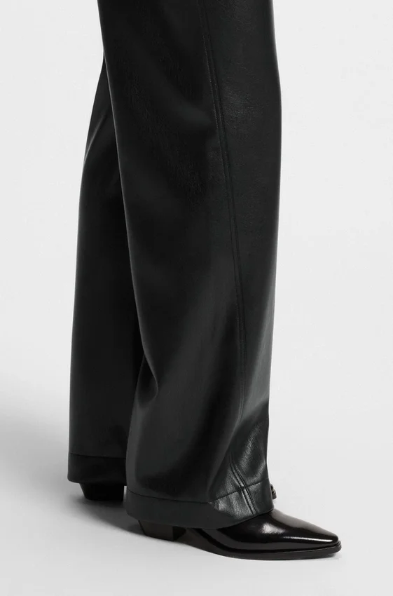 Straight-leg trousers in faux leather Straight-leg trousers in faux leather