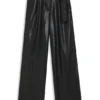 Straight-leg trousers in faux leather Straight-leg trousers in faux leather