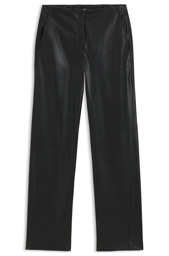 Straight-leg trousers in faux leather Straight-leg trousers in faux leather