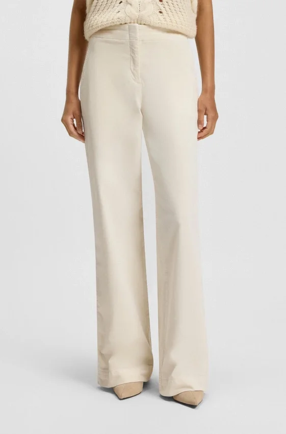Straight-leg trousers in stretch-cotton velvet Straight-leg trousers in stretch-cotton velvet