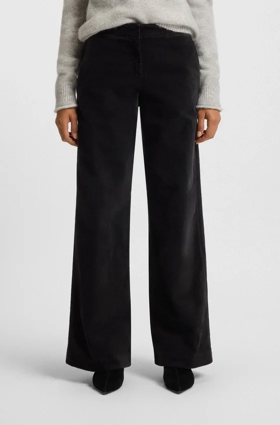 Straight-leg trousers in stretch-cotton velvet Straight-leg trousers in stretch-cotton velvet