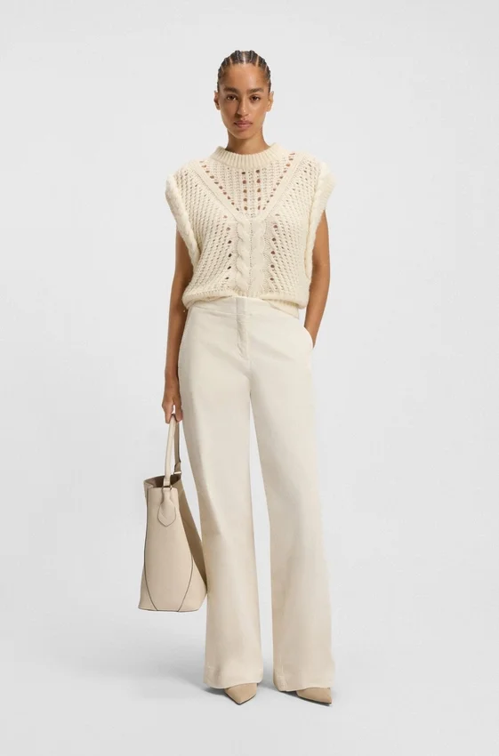 Straight-leg trousers in stretch-cotton velvet Straight-leg trousers in stretch-cotton velvet