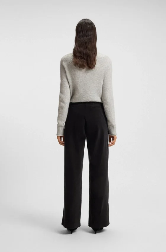 Straight-leg trousers in stretch-cotton velvet Straight-leg trousers in stretch-cotton velvet