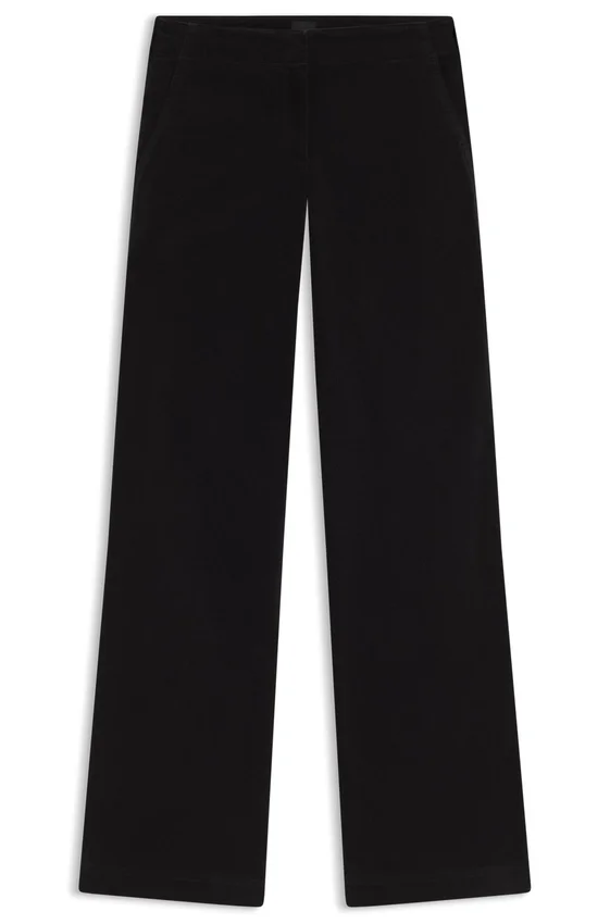 Straight-leg trousers in stretch-cotton velvet Straight-leg trousers in stretch-cotton velvet