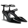 Strap-detail pumps in patent leather