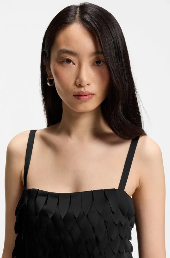 Strappy dress with laser-cut shapes Strappy dress with laser-cut shapes
