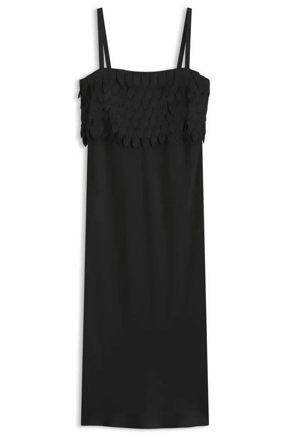 Strappy dress with laser-cut shapes Strappy dress with laser-cut shapes