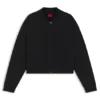 Stretch bomber jacket with concealed closure