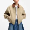Stretch-cotton jacket with contrast corduroy collar Stretch-cotton jacket with contrast corduroy collar