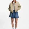 Stretch-cotton jacket with contrast corduroy collar Stretch-cotton jacket with contrast corduroy collar