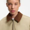 Stretch-cotton jacket with contrast corduroy collar Stretch-cotton jacket with contrast corduroy collar