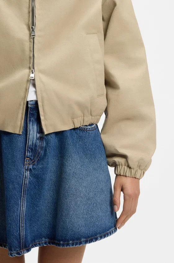 Stretch-cotton jacket with contrast corduroy collar Stretch-cotton jacket with contrast corduroy collar