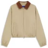 Stretch-cotton jacket with contrast corduroy collar Stretch-cotton jacket with contrast corduroy collar