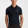 Stretch-cotton polo shirt with all-over print