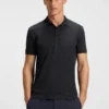 Stretch-cotton polo shirt with all-over print