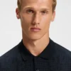 Stretch-cotton polo shirt with all-over print