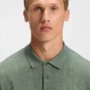 Stretch-cotton polo shirt with all-over print
