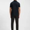 Stretch-cotton polo shirt with all-over print