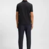 Stretch-cotton polo shirt with all-over print