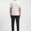 Stretch-cotton polo shirt with all-over print