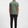 Stretch-cotton polo shirt with all-over print