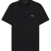 Stretch-cotton polo shirt with all-over print